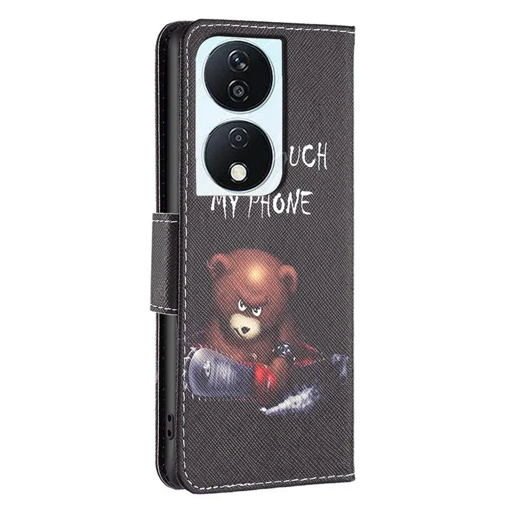 For Honor X7b 4G PU Leather Magnetic Flip Cover Pattern Wallet Phone Case
