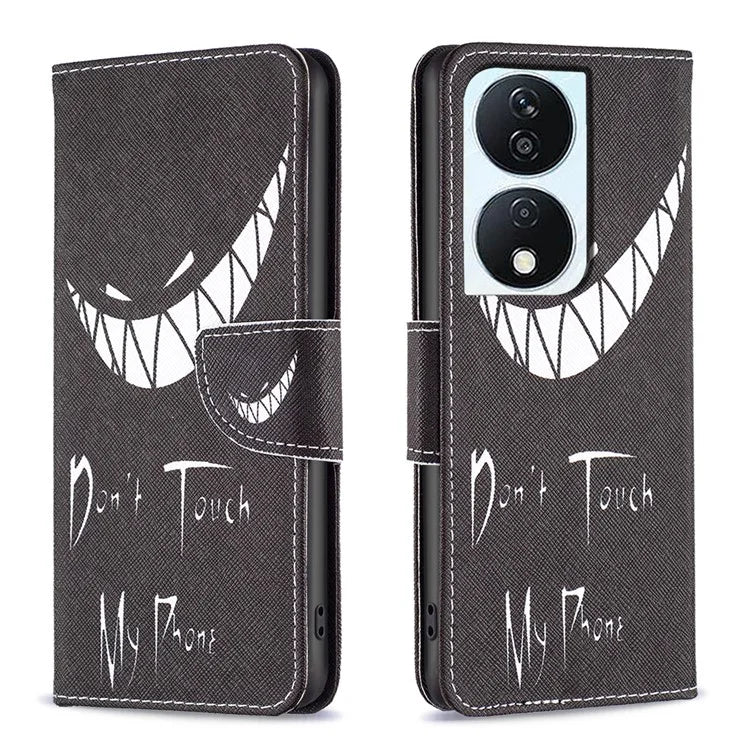 For Honor X7b 4G PU Leather Magnetic Flip Cover Pattern Wallet Phone Case