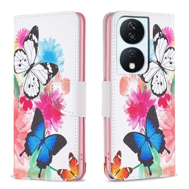 For Honor X7b 4G PU Leather Magnetic Flip Cover Pattern Wallet Phone Case