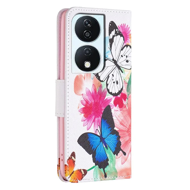 For Honor X7b 4G PU Leather Magnetic Flip Cover Pattern Wallet Phone Case