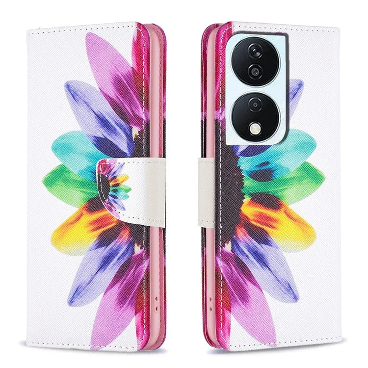 For Honor X7b 4G PU Leather Magnetic Flip Cover Pattern Wallet Phone Case