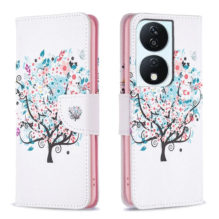 For Honor X7b 4G PU Leather Magnetic Flip Cover Pattern Wallet Phone Case
