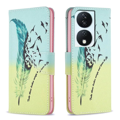 For Honor X7b 4G PU Leather Magnetic Flip Cover Pattern Wallet Phone Case
