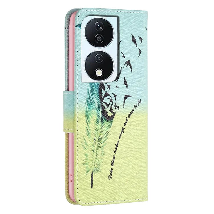 For Honor X7b 4G PU Leather Magnetic Flip Cover Pattern Wallet Phone Case