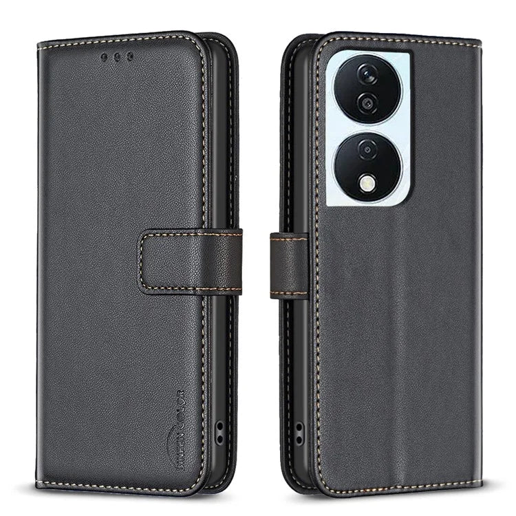 BINFEN COLOR BF17 For Honor X7b 4G Phone Case PU Leather Phone Wallet Cover