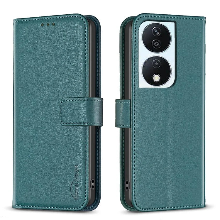 BINFEN COLOR BF17 For Honor X7b 4G Phone Case PU Leather Phone Wallet Cover
