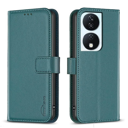 BINFEN COLOR BF17 For Honor X7b 4G Phone Case PU Leather Phone Wallet Cover