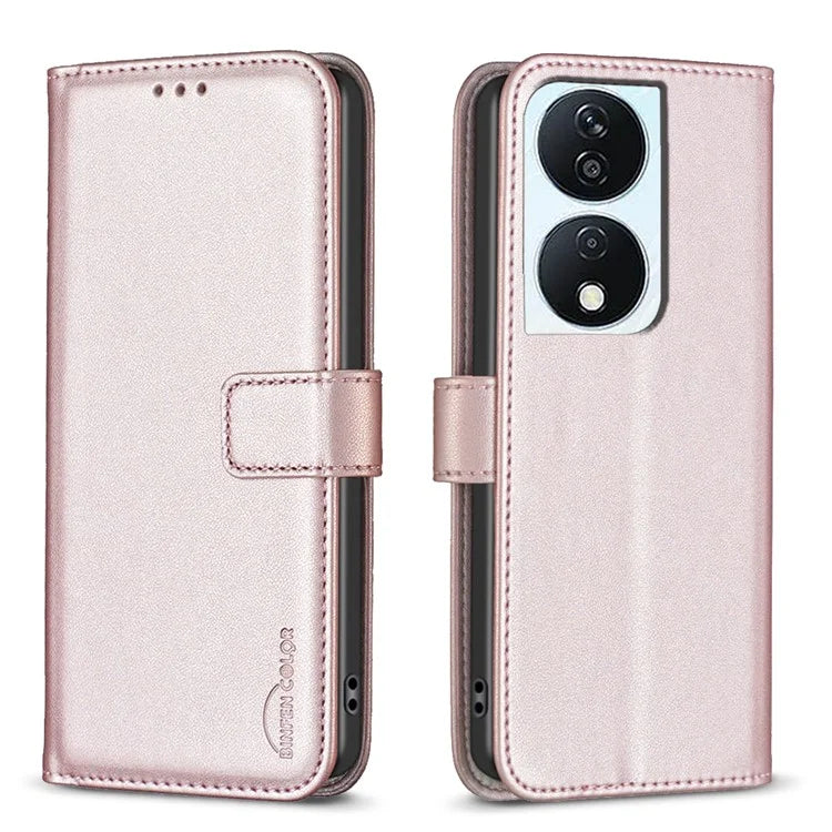 BINFEN COLOR BF17 For Honor X7b 4G Phone Case PU Leather Phone Wallet Cover