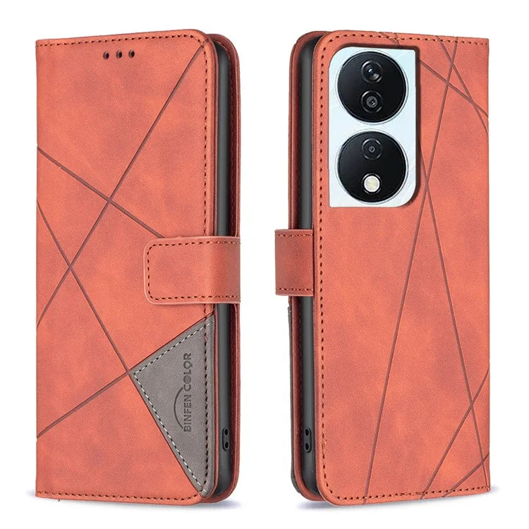 BINFEN COLOR BF05 For Honor X7b 4G Leather Case Stand Wallet Protective Phone Cover