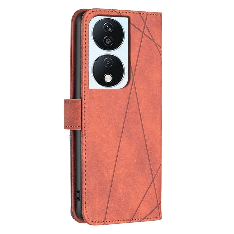 BINFEN COLOR BF05 For Honor X7b 4G Leather Case Stand Wallet Protective Phone Cover