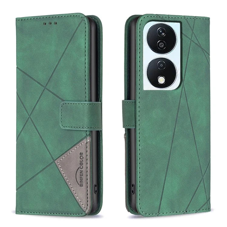 BINFEN COLOR BF05 For Honor X7b 4G Leather Case Stand Wallet Protective Phone Cover