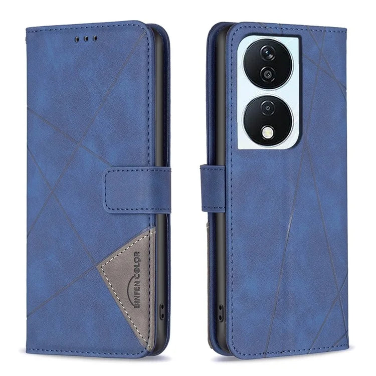 BINFEN COLOR BF05 For Honor X7b 4G Leather Case Stand Wallet Protective Phone Cover