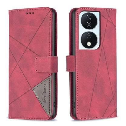 BINFEN COLOR BF05 For Honor X7b 4G Leather Case Stand Wallet Protective Phone Cover