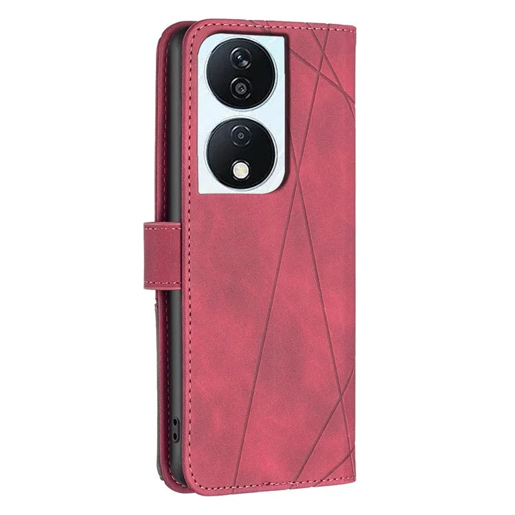 BINFEN COLOR BF05 For Honor X7b 4G Leather Case Stand Wallet Protective Phone Cover