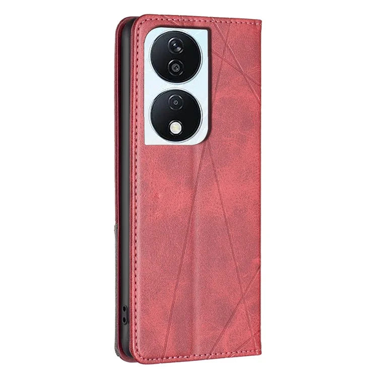 For Honor X7b 4G Phone Case Imprinted PU Leather Cover with Card Holder