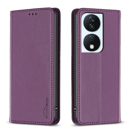 BINFEN COLOR BF18 For Honor X7b 4G Card Slots Leather Case Magnetic Auto Closing