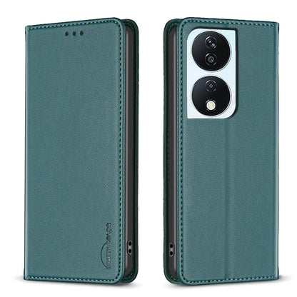 BINFEN COLOR BF18 For Honor X7b 4G Card Slots Leather Case Magnetic Auto Closing