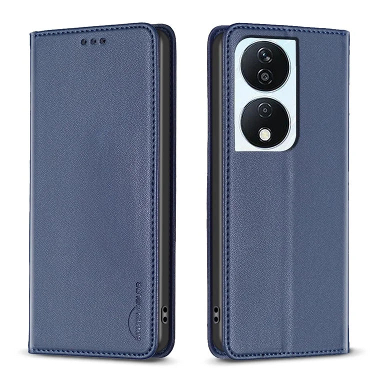 BINFEN COLOR BF18 For Honor X7b 4G Card Slots Leather Case Magnetic Auto Closing