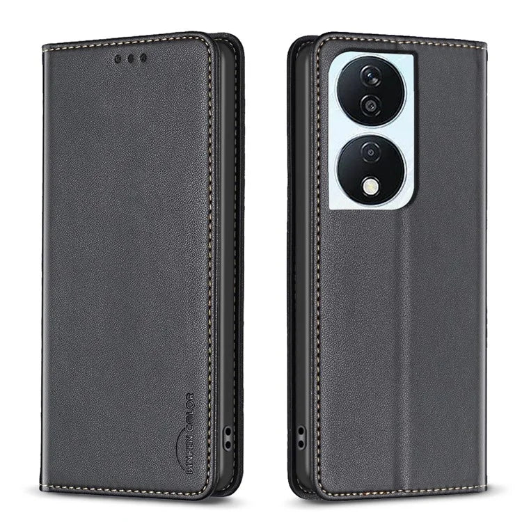 BINFEN COLOR BF18 For Honor X7b 4G Card Slots Leather Case Magnetic Auto Closing