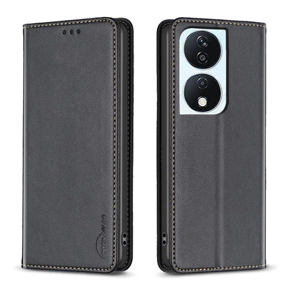 BINFEN COLOR BF18 For Honor X7b 4G Card Slots Leather Case Magnetic Auto Closing