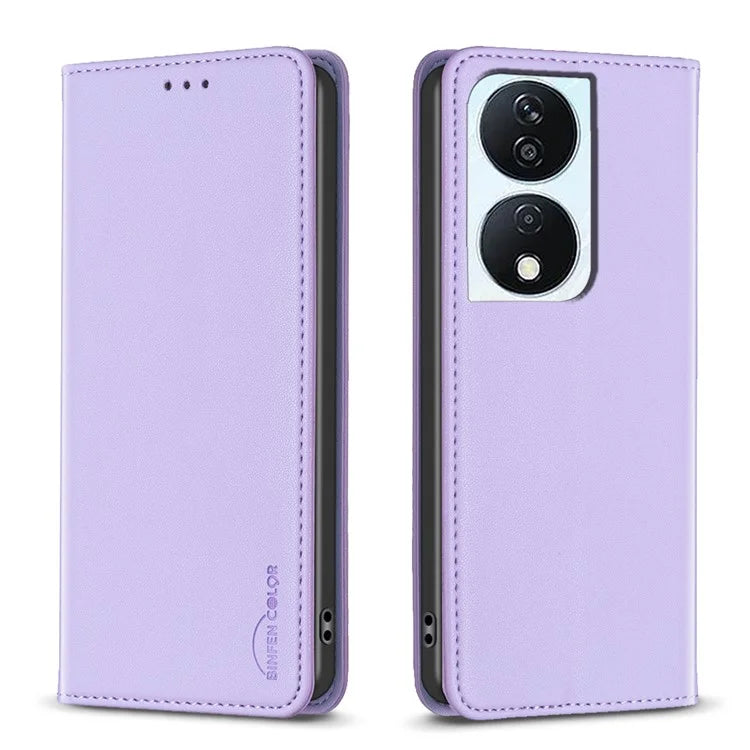 BINFEN COLOR BF18 For Honor X7b 4G Card Slots Leather Case Magnetic Auto Closing