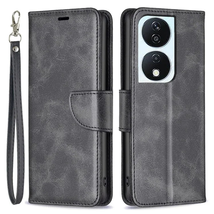 For Honor X7b 4G Phone Case PU Leather Wallet Cover Drop-proof