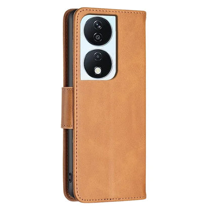 For Honor X7b 4G Phone Case PU Leather Wallet Cover Drop-proof