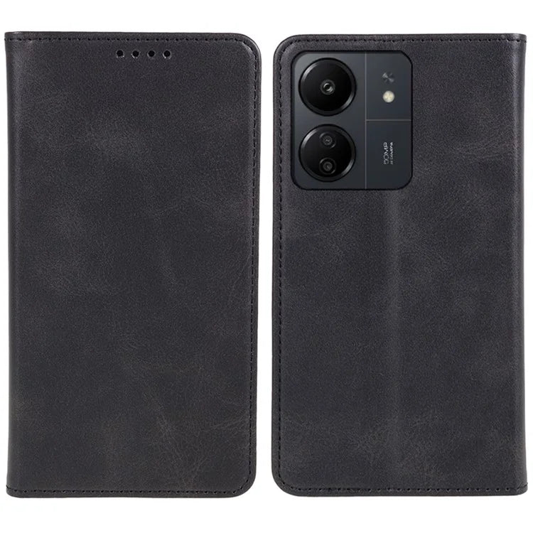 For Xiaomi Redmi 13C 4G / Poco C65 4G Cell Phone Case Calf Texture PU Leather Stand Anti-drop Cover
