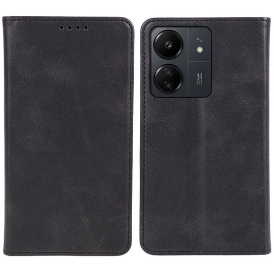 For Xiaomi Redmi 13C 4G / Poco C65 4G Cell Phone Case Calf Texture PU Leather Stand Anti-drop Cover