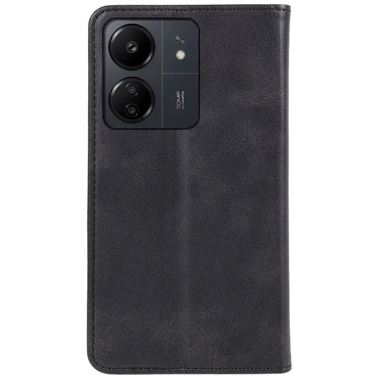 For Xiaomi Redmi 13C 4G / Poco C65 4G Cell Phone Case Calf Texture PU Leather Stand Anti-drop Cover