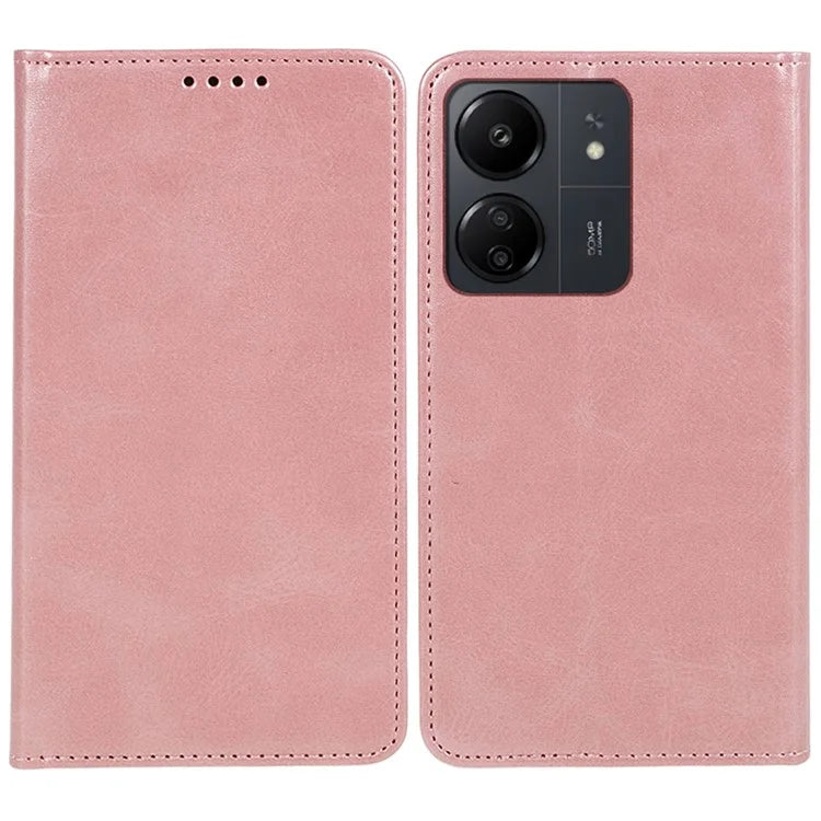 For Xiaomi Redmi 13C 4G / Poco C65 4G Cell Phone Case Calf Texture PU Leather Stand Anti-drop Cover