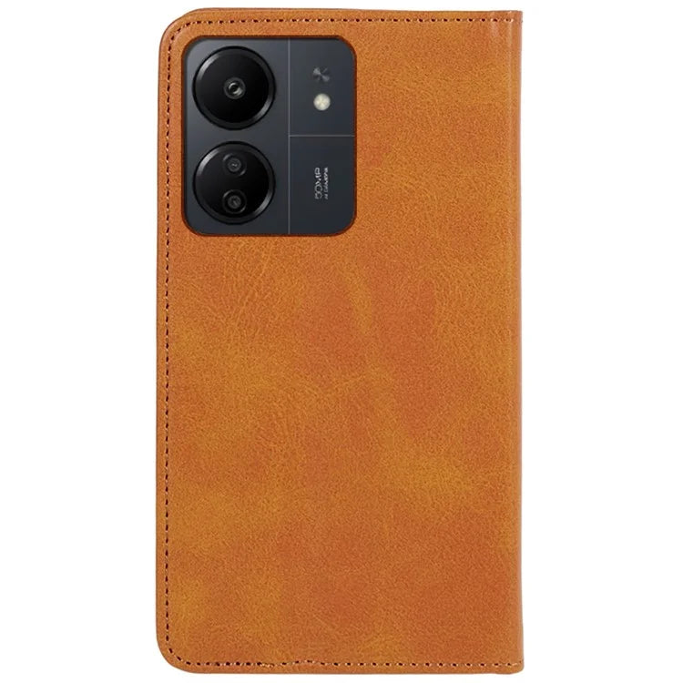 For Xiaomi Redmi 13C 4G / Poco C65 4G Cell Phone Case Calf Texture PU Leather Stand Anti-drop Cover