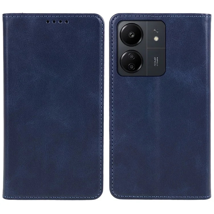 For Xiaomi Redmi 13C 4G / Poco C65 4G Cell Phone Case Calf Texture PU Leather Stand Anti-drop Cover