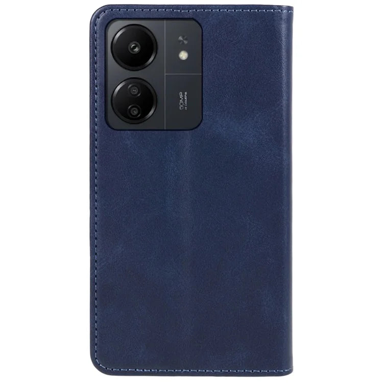 For Xiaomi Redmi 13C 4G / Poco C65 4G Cell Phone Case Calf Texture PU Leather Stand Anti-drop Cover