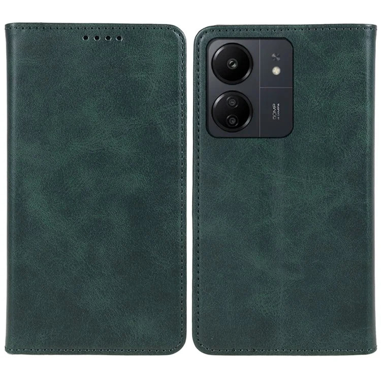 For Xiaomi Redmi 13C 4G / Poco C65 4G Cell Phone Case Calf Texture PU Leather Stand Anti-drop Cover