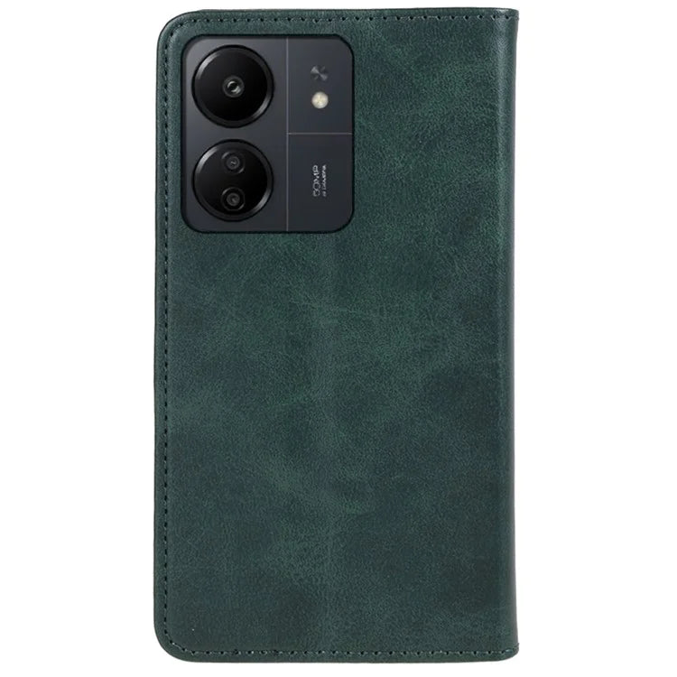 For Xiaomi Redmi 13C 4G / Poco C65 4G Cell Phone Case Calf Texture PU Leather Stand Anti-drop Cover