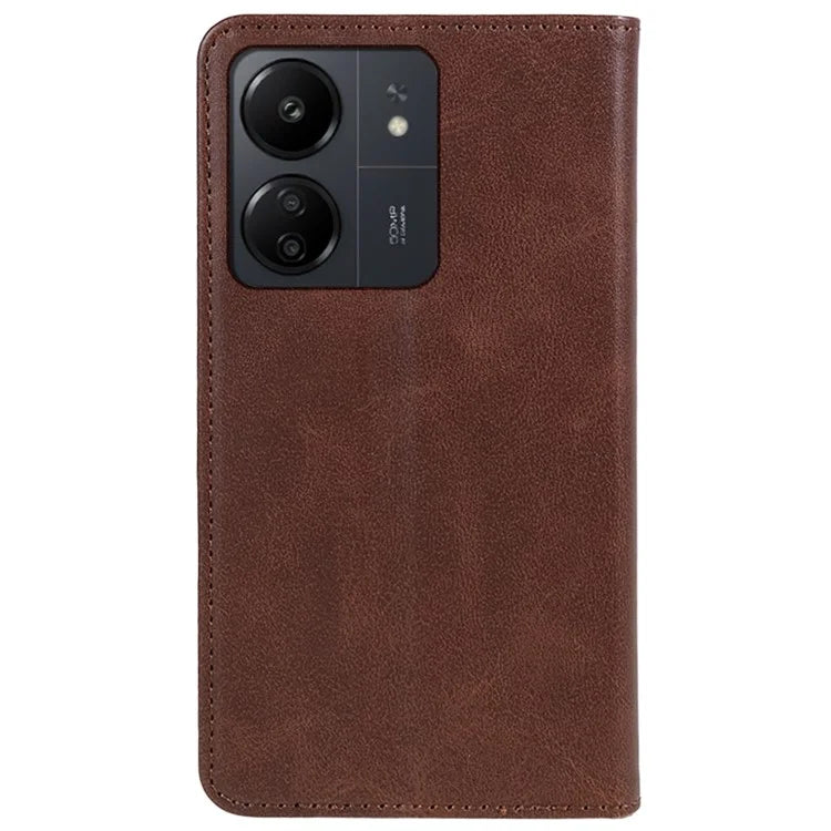 For Xiaomi Redmi 13C 4G / Poco C65 4G Cell Phone Case Calf Texture PU Leather Stand Anti-drop Cover