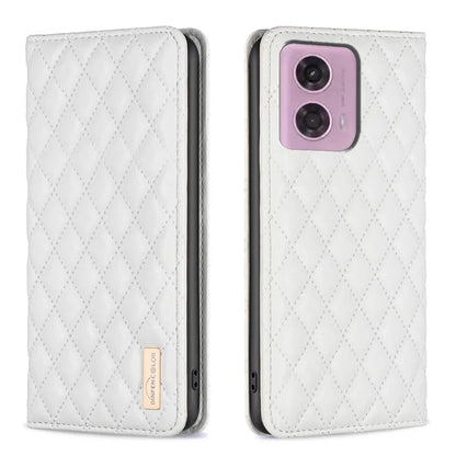 BINFEN COLOR BF Style-16 For Motorola Moto G34 5G Leather Cell Phone Cover with Card Holder Stand Flip Case