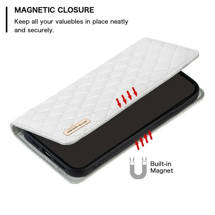 BINFEN COLOR BF Style-16 For Motorola Moto G34 5G Leather Cell Phone Cover with Card Holder Stand Flip Case