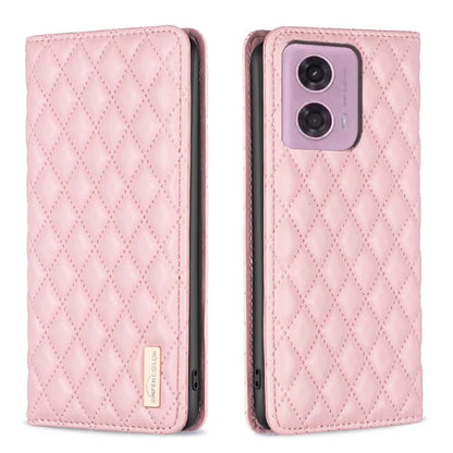 BINFEN COLOR BF Style-16 For Motorola Moto G34 5G Leather Cell Phone Cover with Card Holder Stand Flip Case