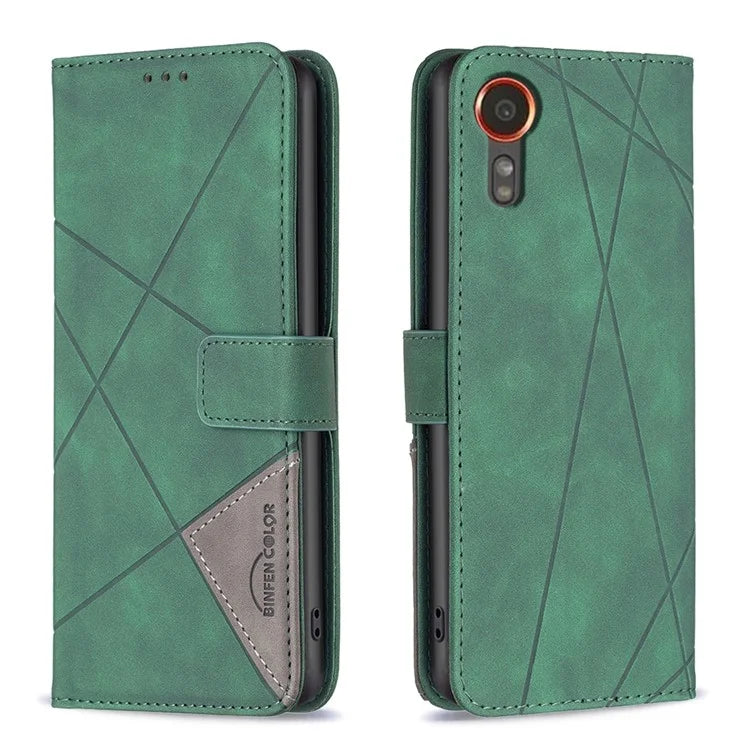 BINFEN COLOR BF05 For Samsung Galaxy Xcover 7 Leather Case Wallet Cover Folding Stand