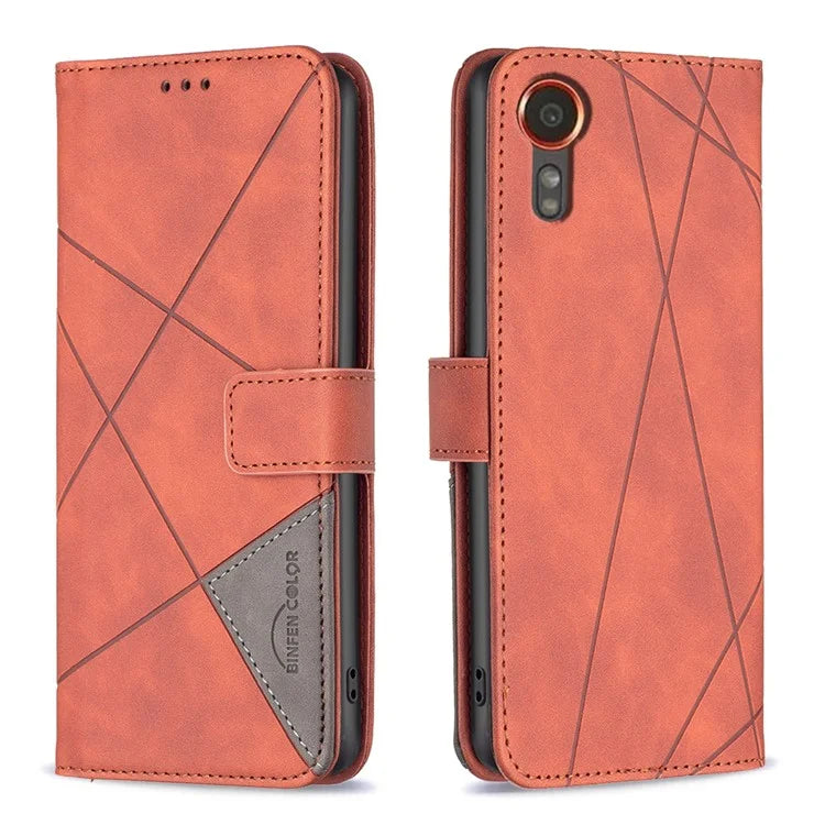 BINFEN COLOR BF05 For Samsung Galaxy Xcover 7 Leather Case Wallet Cover Folding Stand