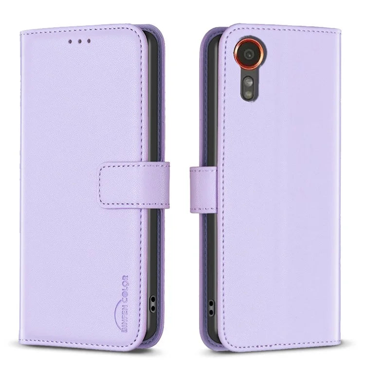 BINFEN COLOR BF17 For Samsung Galaxy Xcover 7 Flip Leather Case Wallet Phone Cover