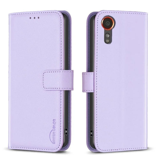 BINFEN COLOR BF17 For Samsung Galaxy Xcover 7 Flip Leather Case Wallet Phone Cover