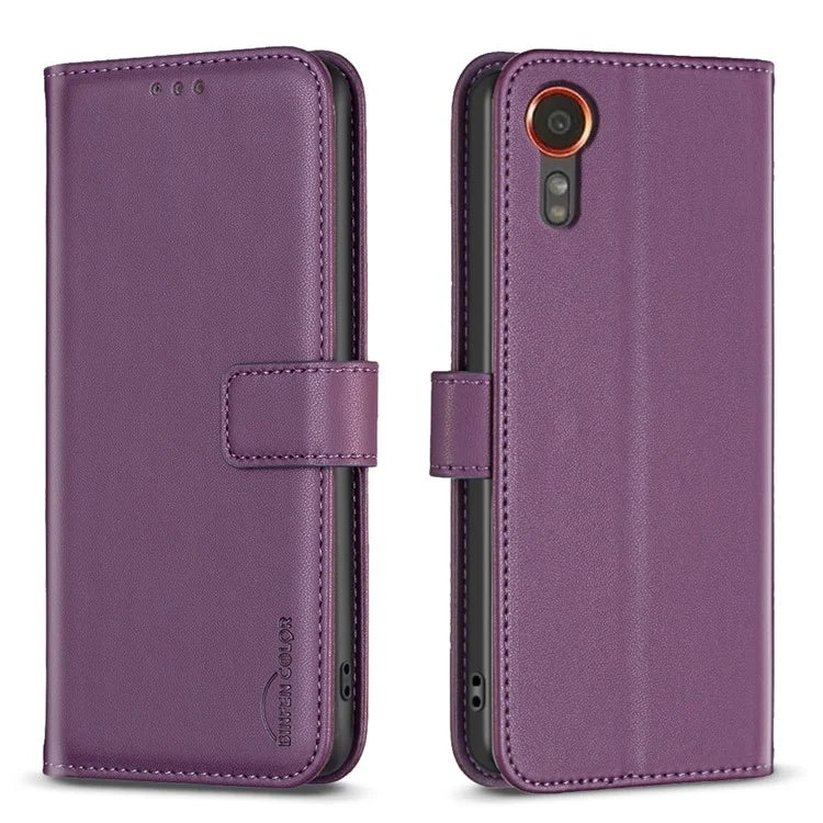 BINFEN COLOR BF17 For Samsung Galaxy Xcover 7 Flip Leather Case Wallet Phone Cover