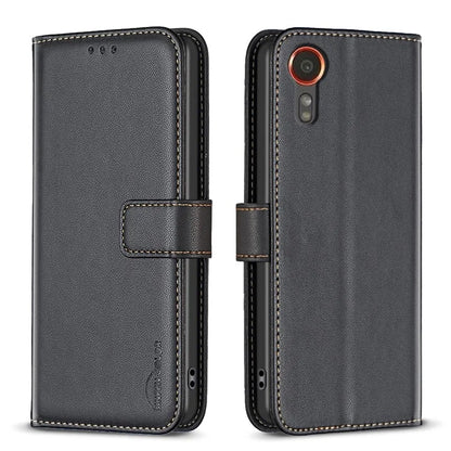 BINFEN COLOR BF17 For Samsung Galaxy Xcover 7 Flip Leather Case Wallet Phone Cover