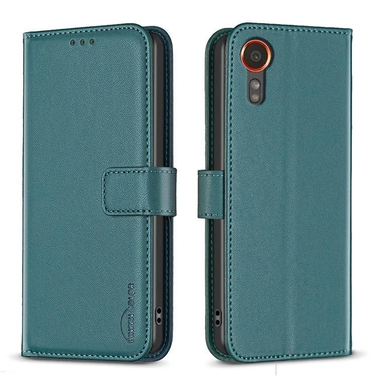 BINFEN COLOR BF17 For Samsung Galaxy Xcover 7 Flip Leather Case Wallet Phone Cover