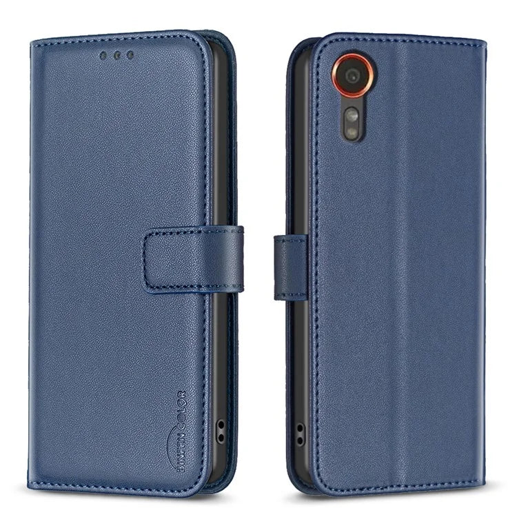 BINFEN COLOR BF17 For Samsung Galaxy Xcover 7 Flip Leather Case Wallet Phone Cover