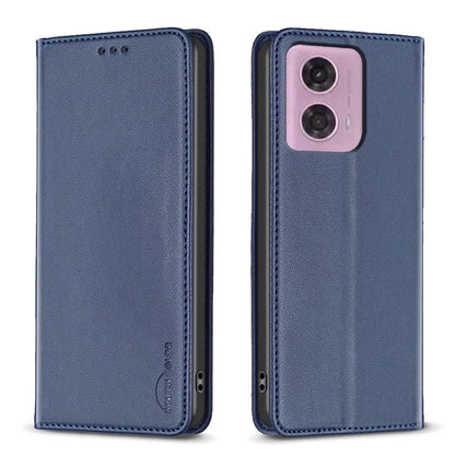BINFEN COLOR BF18 For Motorola Moto G24 4G / G04 4G Leather Case Stand Phone Cover Card Slots