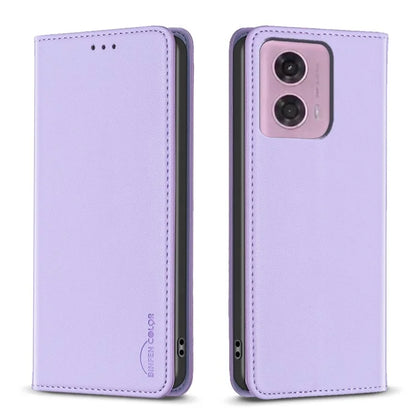 BINFEN COLOR BF18 For Motorola Moto G24 4G / G04 4G Leather Case Stand Phone Cover Card Slots